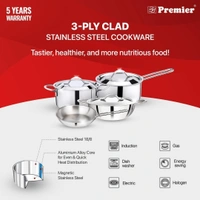 premier 3- ply clad stainless steel fry pan