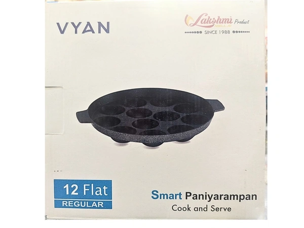 Vyan 12 Flat Regular Smart Paniyaram Pan Cook And Serve