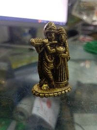 shri valli brass mini radha krishna idol 2.2"