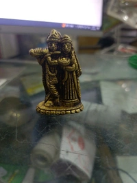 shri valli brass mini radha krishna idol 2.2"