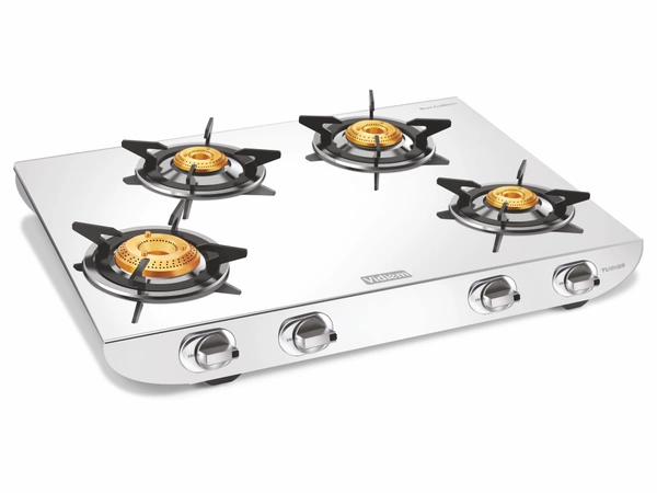 tusker vidiem stainless steel 4 burner silver gas stove