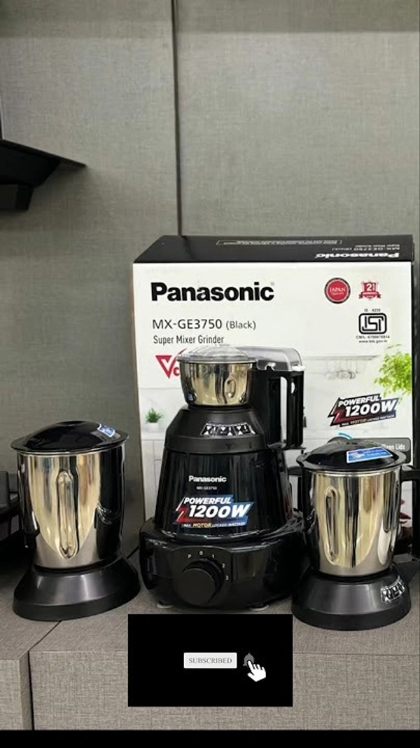 PANASONIC MX - GE3750 (BLACK) SUPER MIXER GRINDER VALUE+ 1 UNIT