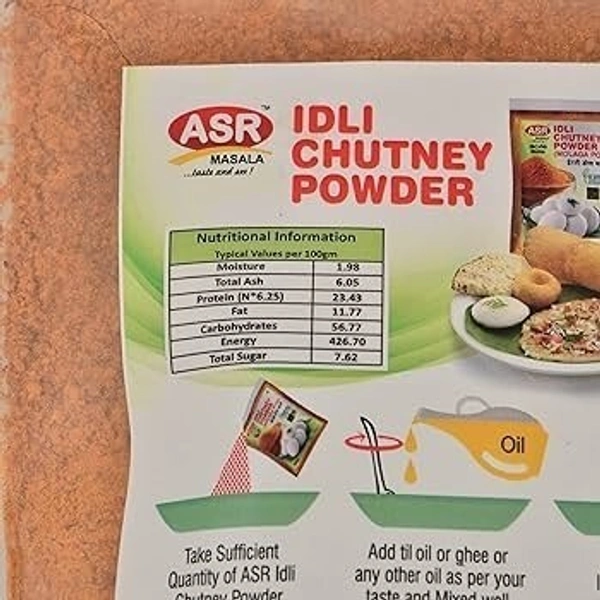 asr idli chutney powder (molaga podi) - 500g