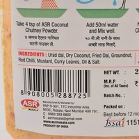 asr coconut red chutney (no onion, no garlic) - 200g