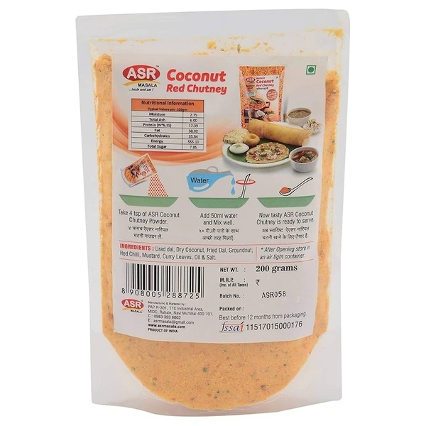 Asr coconut red chutney 200gm