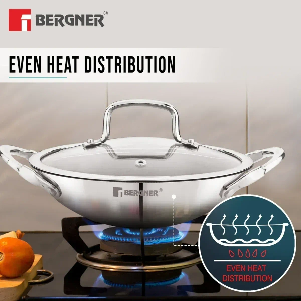 bergner argent samsara appachetty with glass lid-21 cm BGIN -1313