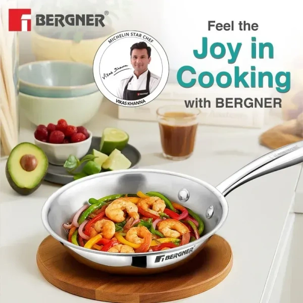 bergner argent mini triply frypan - 0.8Ltr