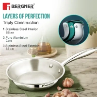 bergner argent mini triply frypan - 0.8Ltr