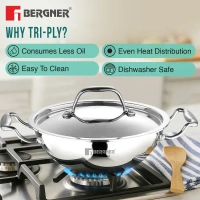 bergner argent triply kadai with lid BG-6331(1.7LTR)