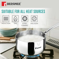 bergner argent triply saucepan with spout - 18cm