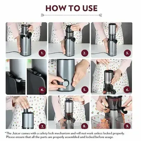 Borosil Smart juicer Cold Press Slow Juicer