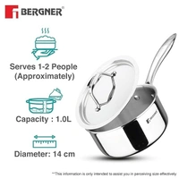 bergner argent triply saucepan with lid BG-6326 (1.0 LTR)