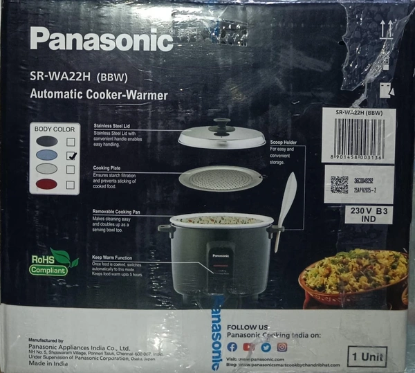 PANASONIC sr - wa22h BBW automatic cooker - warmer 1 unit