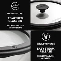 tramontina Tramontina deep kadai with lid 20cm/2.2 litre