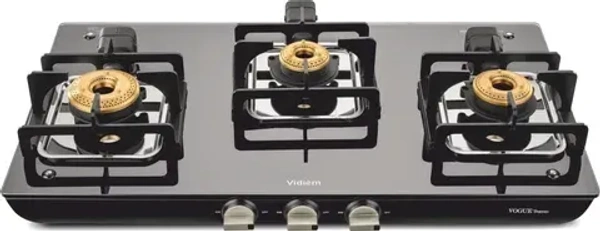 vidiem Vidiem Trend Glass Manual Gas Stove (3 Burners)