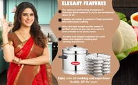 premier stainless steel idly cooker large - 4 Plates