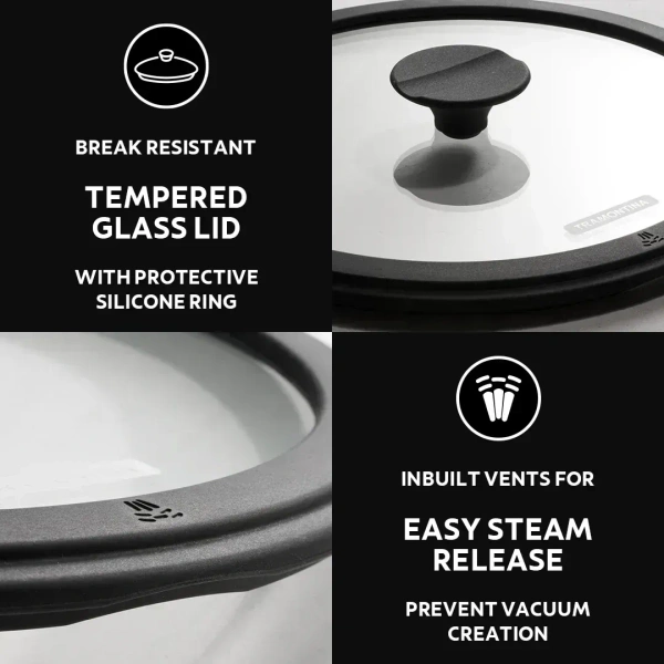 tramontina deep kadai with lid 24cm /3.7 ltr