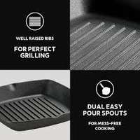 Tramontina Titanex Pre -season Cast Iron Grill Pan 27cm