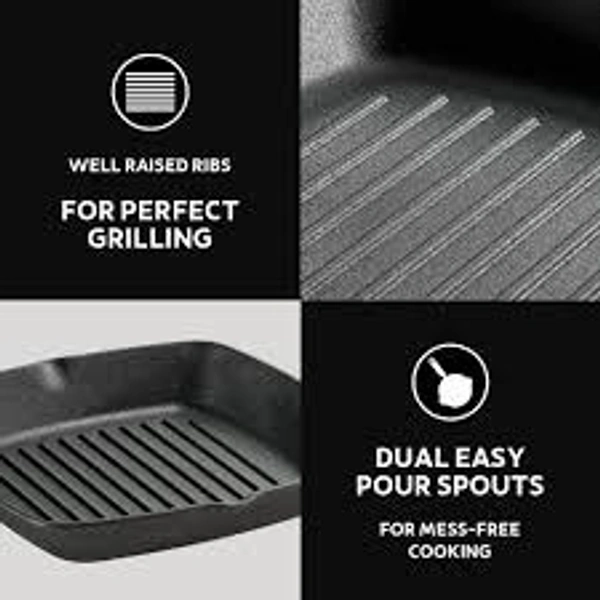 Tramontina Titanex Pre -season Cast Iron Grill Pan 27cm