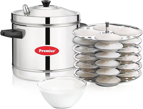 premier stainless steel idly cooker large - 4 Plates