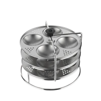 Ultra 5.6ltr Ss Steamer Pot -1N, SS Stand -1N,Toughened Glass Lid With Knob-1N