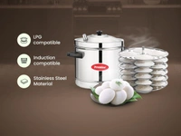 premier stainless steel idly cooker large - 4 Plates