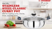 premier Premier Elite 3ply Stainless Steel Curry Pot 22cm
