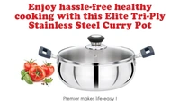 premier Premier Elite 3ply Stainless Steel Curry Pot 22cm