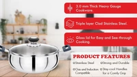 premier Premier Elite 3ply Stainless Steel Curry Pot 22cm