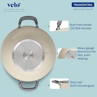 Tramontina Velo Forged Deep Kadai With Lid - 5.6ltr