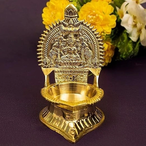 Traditional Brass Kamachi Diya for pooja