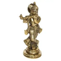 shri valli 4.5" brass krishna idol