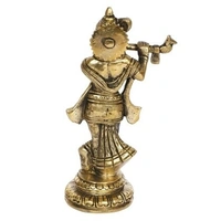 shri valli 4.5" brass krishna idol