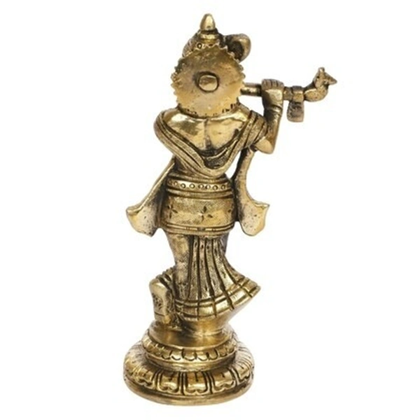 shri valli 4.5" brass krishna idol