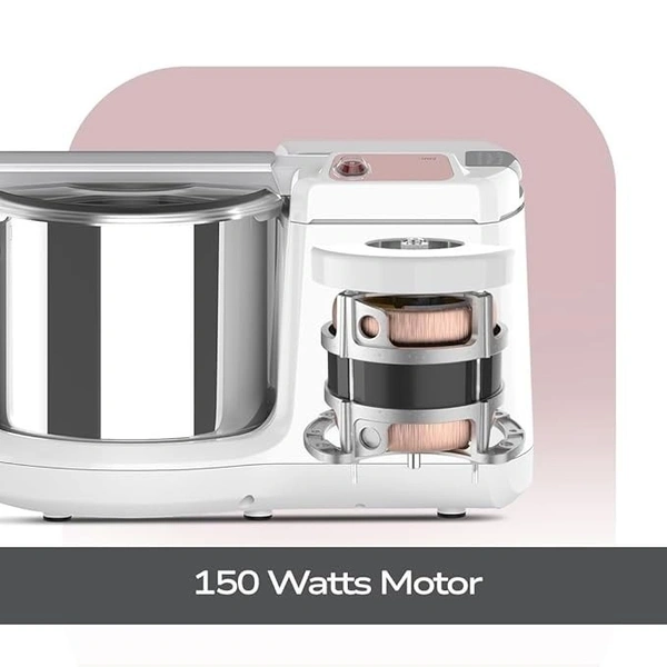 ultra Ultra Mini 1.25 Litre Table Top Wet Grinder - White | Fast Grinding Conical Stones, 5 Years Warranty | - 9.0