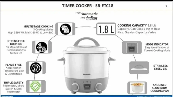 PANASONIC SR-ETC 18 timer cooker warmer 1 UNIT