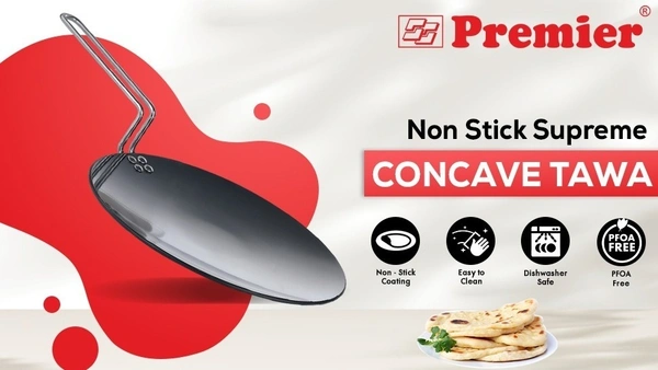 premier trendy black concave tawa - 25cm