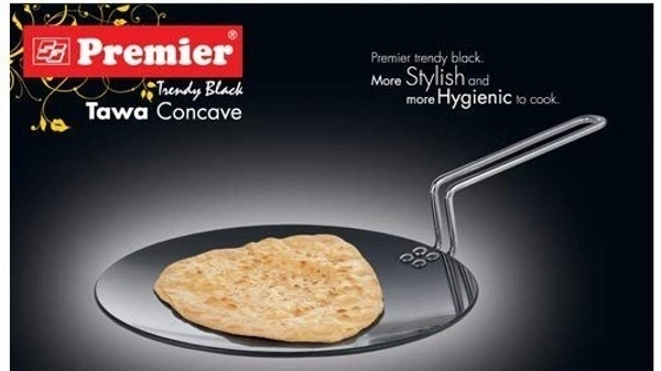 premier trendy black concave tawa - 25cm