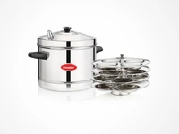 premier stainless steel idly cooker large - 4 Plates