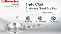 premier 3- ply clad stainless steel fry pan