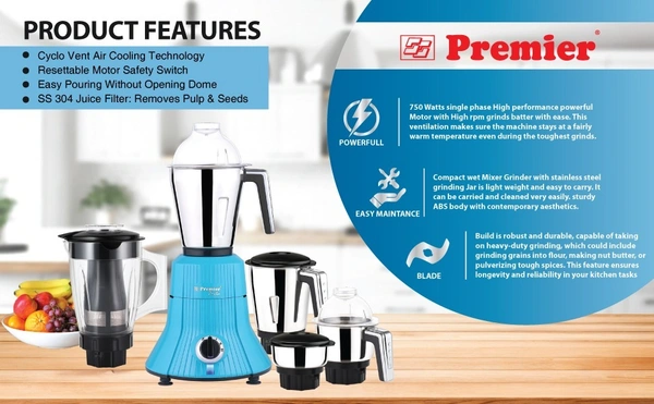 premier zesta mixer grinder 230v/750w