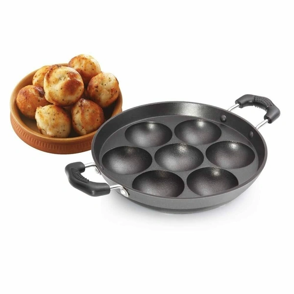 premier induction bottom non-stick small paniyara pan with glass lid (supreme)
