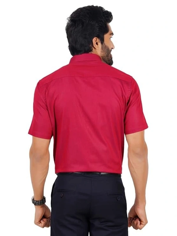 ramraj silk line prestigious fit half sleeves blood red SL3 shirt - size 42cm