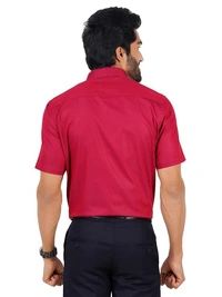 ramraj silk line prestigious fit half sleeves blood red SL3 shirt - size 42cm
