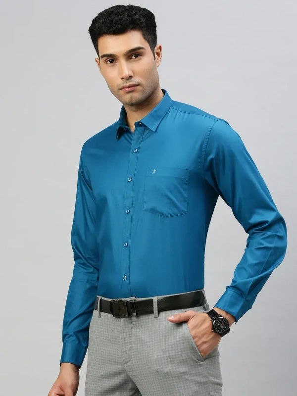 ramraj silk line prestigious fit full sleeves bright blue -sl 2 shirt - Size 42cm
