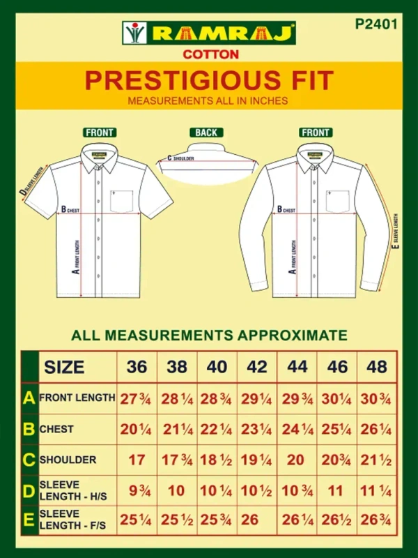 ramraj silk line prestigious fit full sleeves bright blue -sl 2 shirt - Size 42cm