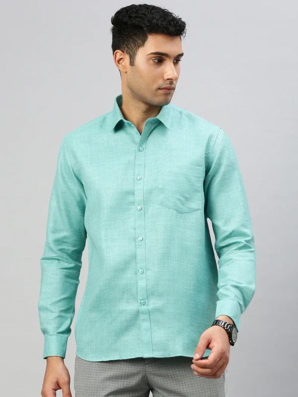 ramraj silk line prestigious fit full sleeves bright cyan - SL38 - size 44cm