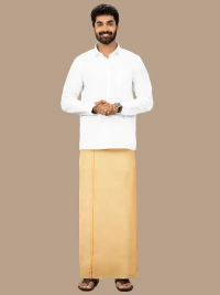 ramraj cotton poojan light kavi dhoti w 1.27m xL 2.00m