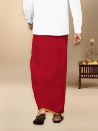 ramraj cotton poojan light red dhoti w 1.27m x L2.00