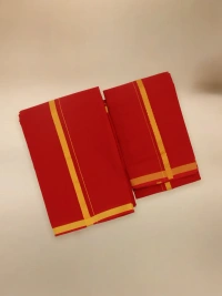 ramraj cotton poojan light red dhoti w 1.27m x L2.00